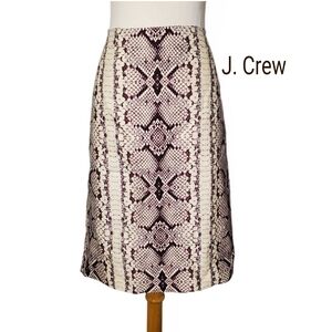 J. Crew Women Pencil Skirt Closure Black Cream No.2 Pencil Skirt Snakeskin